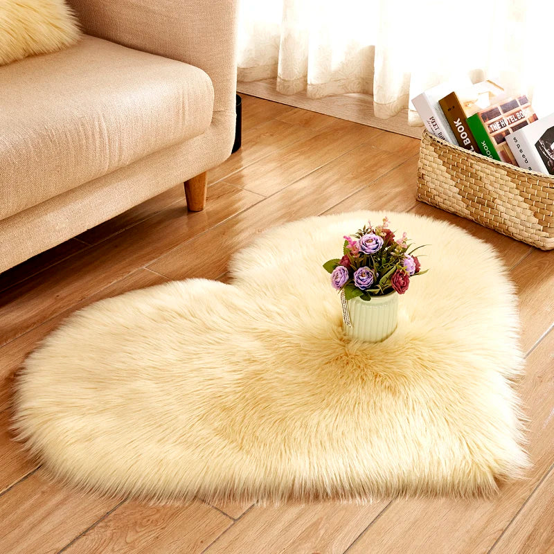 Heart Shape Fluffy Mat