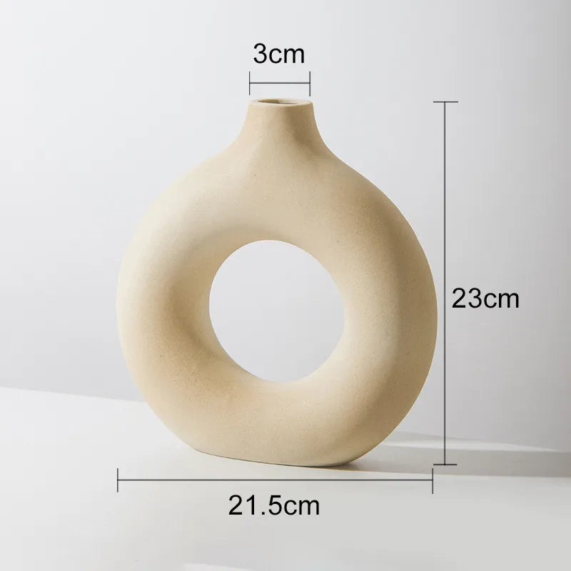 Circular Hollow Ceramic Vase