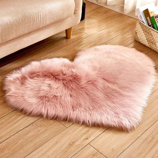 Heart Shape Fluffy Mat