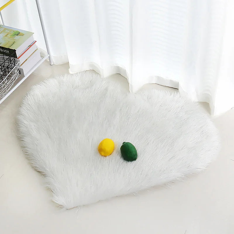 Heart Shape Fluffy Mat