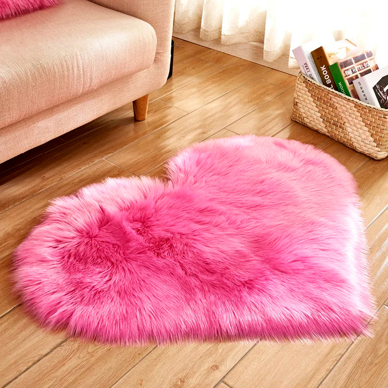 Heart Shape Fluffy Mat