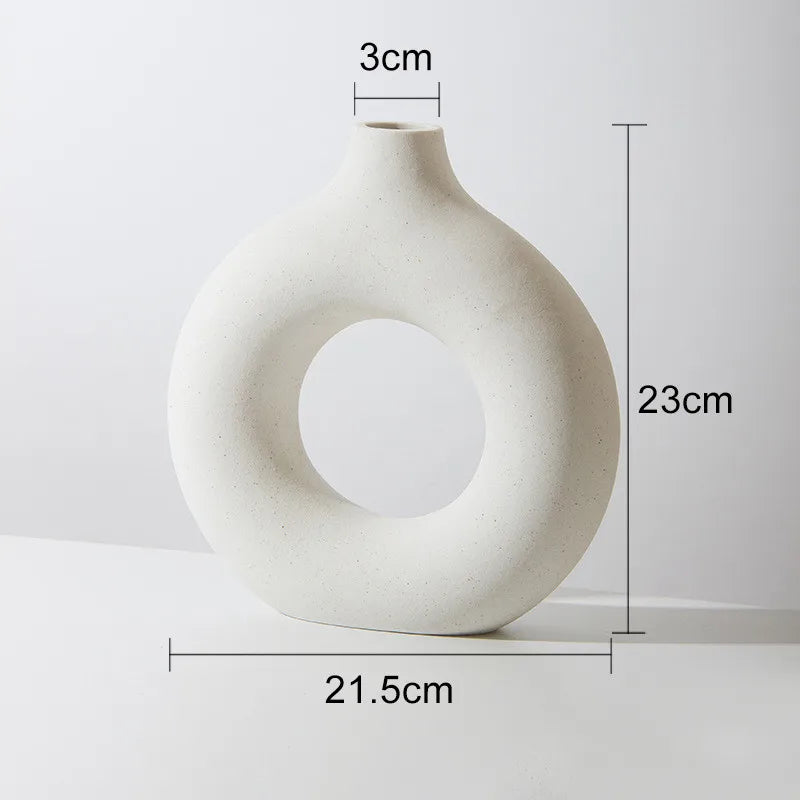 Circular Hollow Ceramic Vase