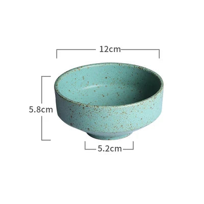 Japanese Green Color Retro Handmade Ceramic Plate