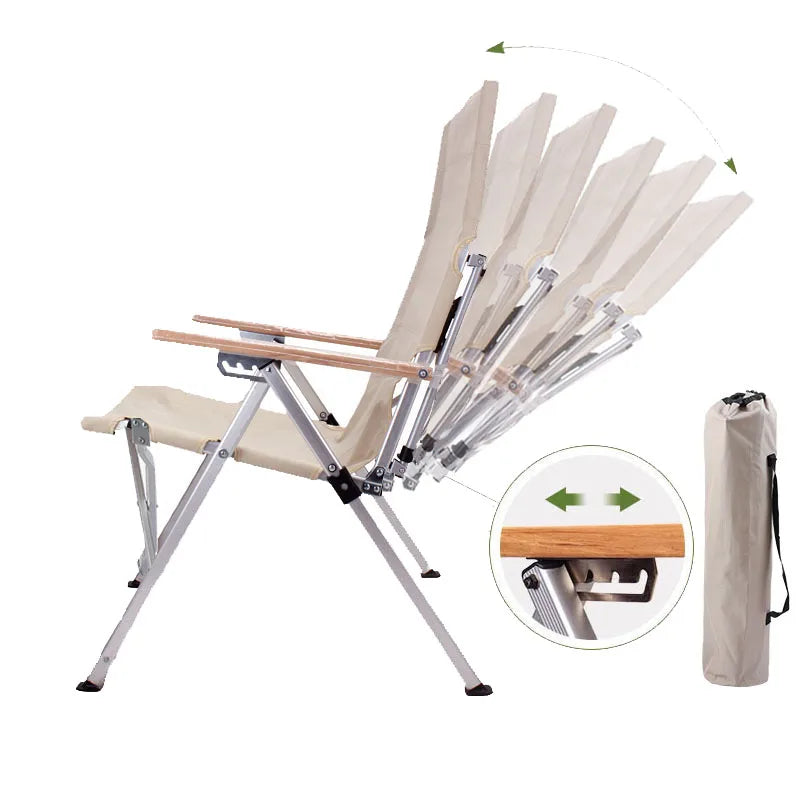 Outdoor Folding Chair Three-Speed Adjustable Long Back Chair