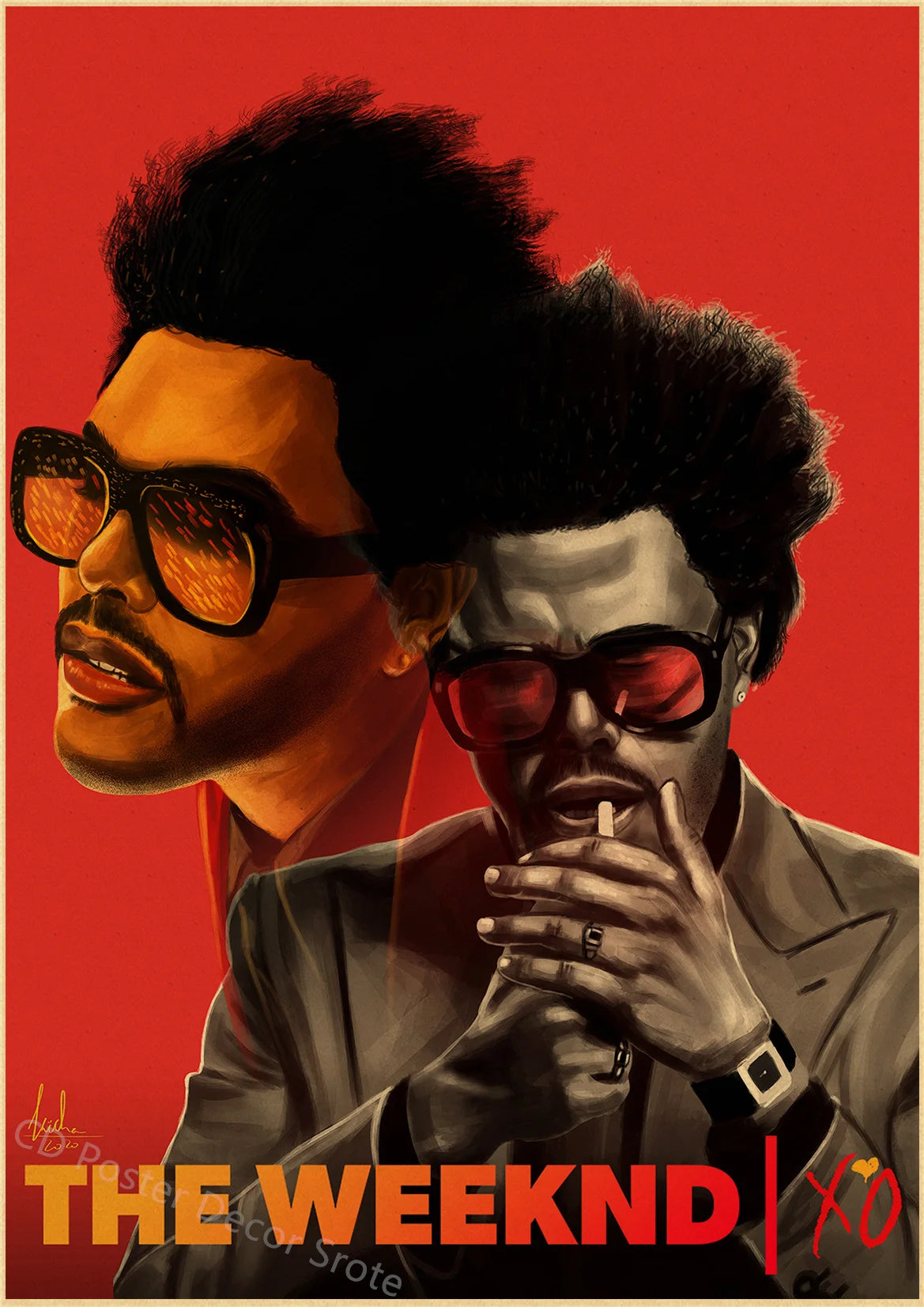 Rapper The Weeknd Retro Poster