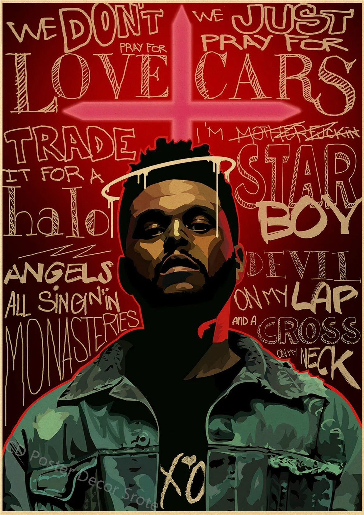 Rapper The Weeknd Retro Poster