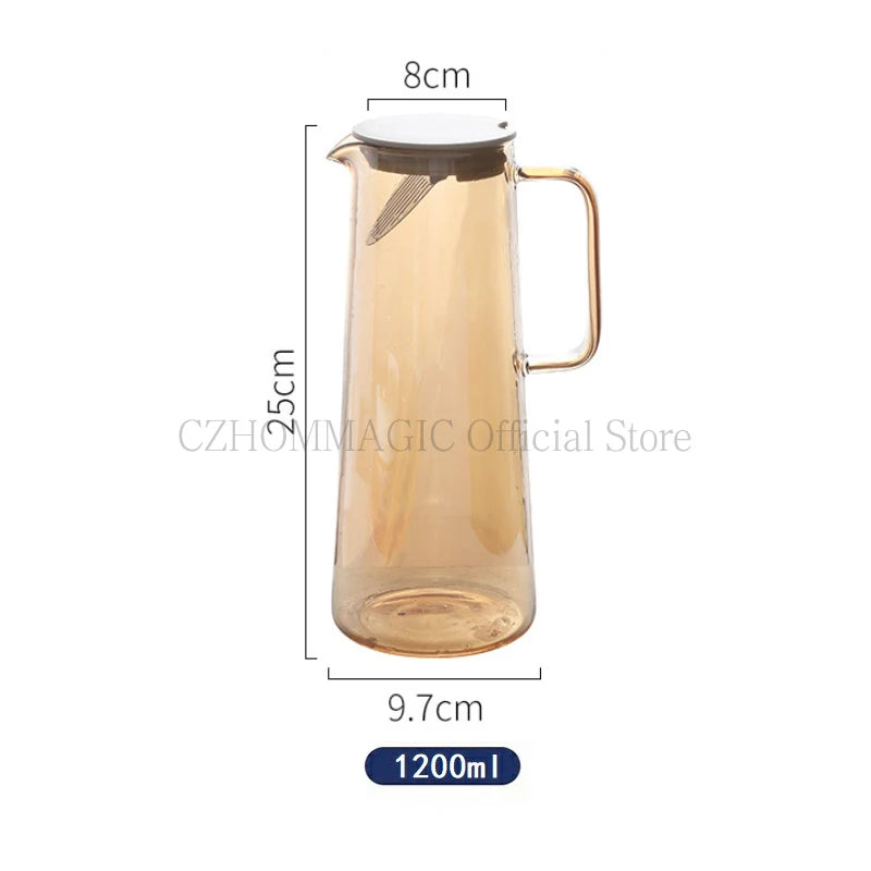 1.7L Glass Water Pitcher with Handle