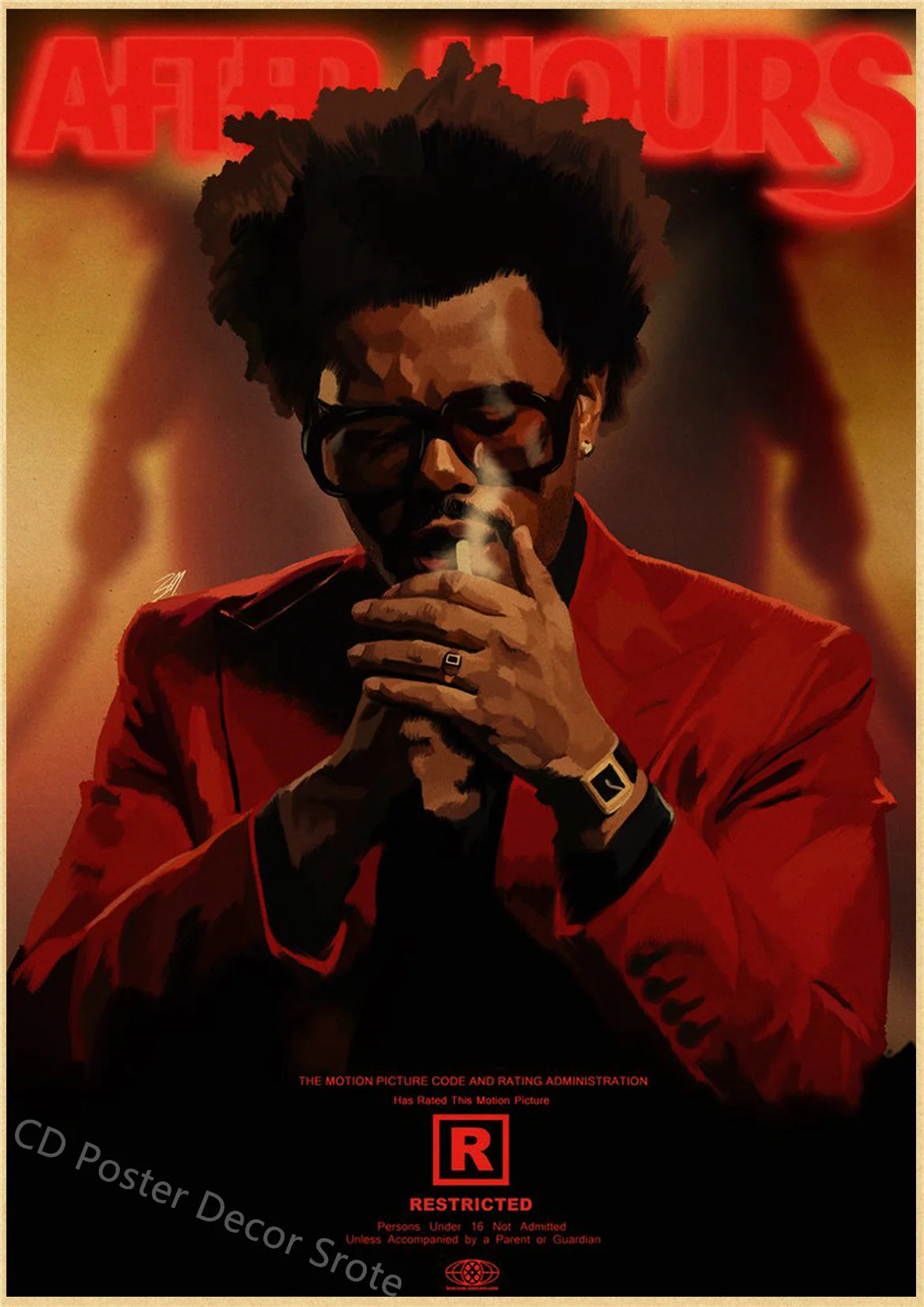 Rapper The Weeknd Retro Poster