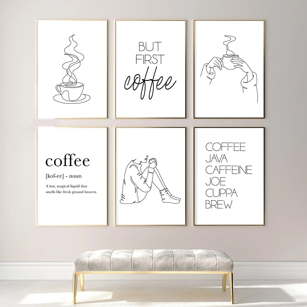 Nordic Coffee Bar Sign Wall Picture