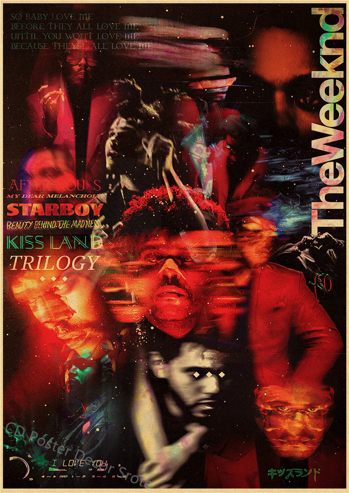 Rapper The Weeknd Retro Poster