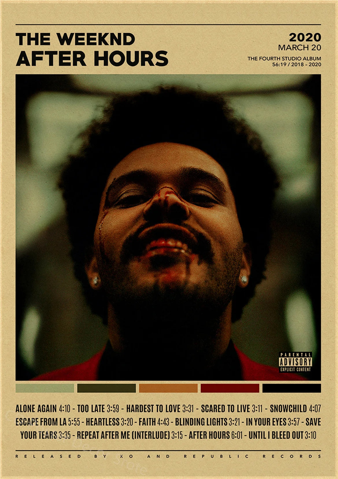 Rapper The Weeknd Retro Poster