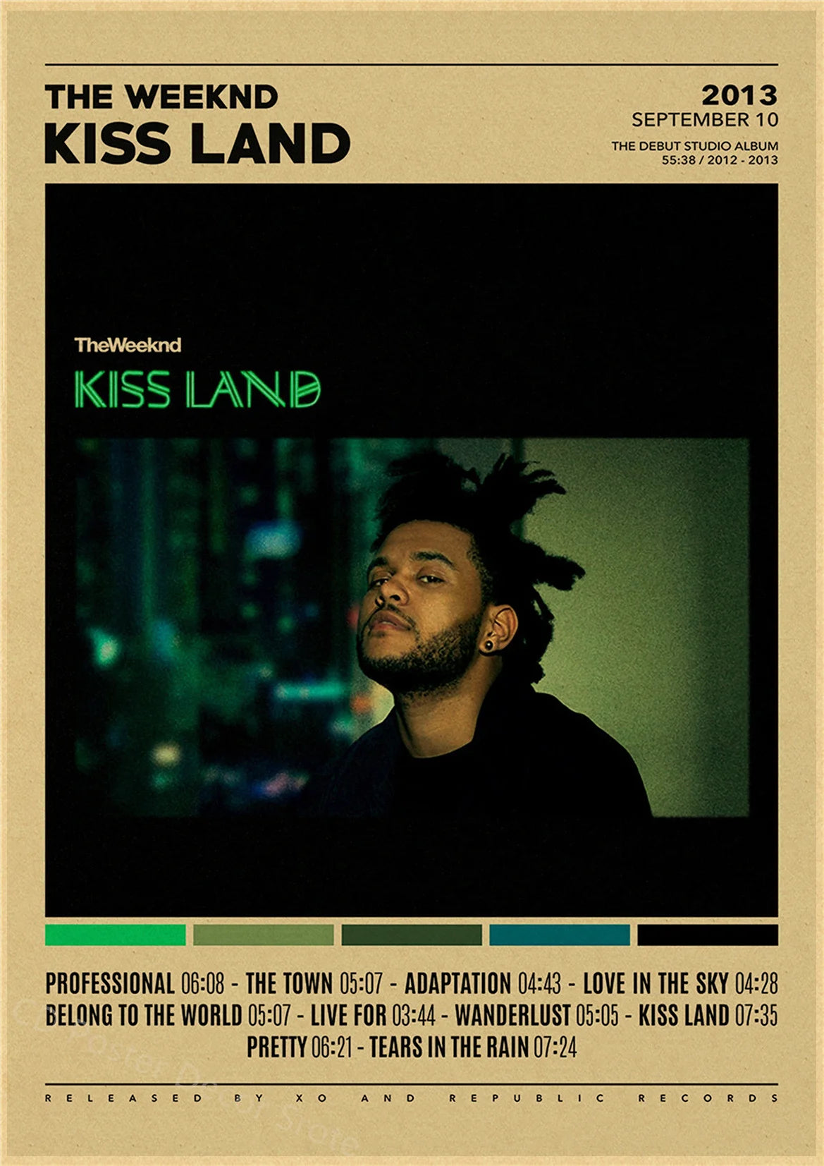 Rapper The Weeknd Retro Poster