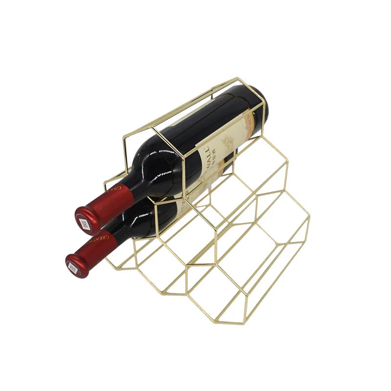 Modern Metal Honeycomb Wine Rack